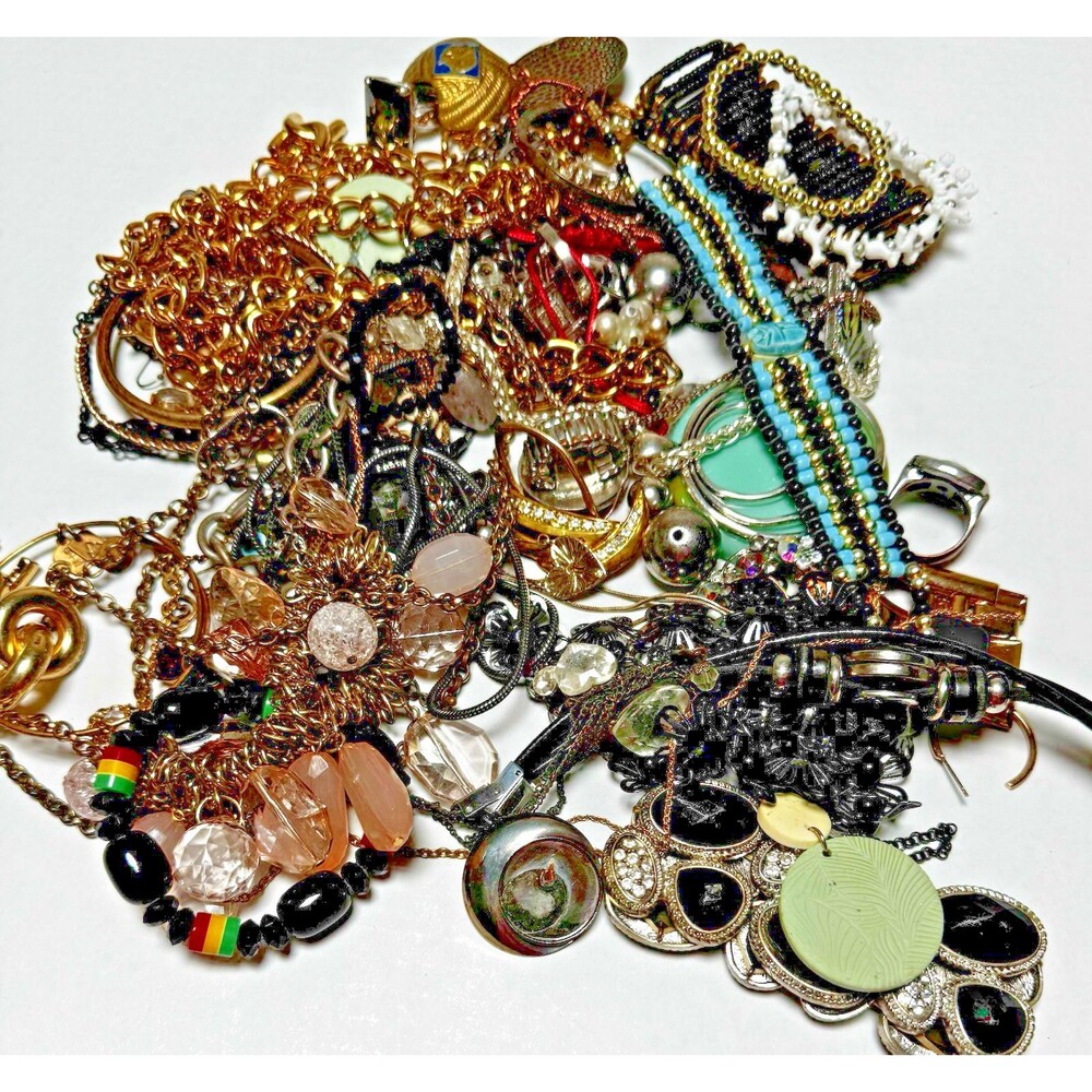 Broken Craft Jewelry Lot Repurpose Rhinestone Mixed Harvest 2+ Lbs